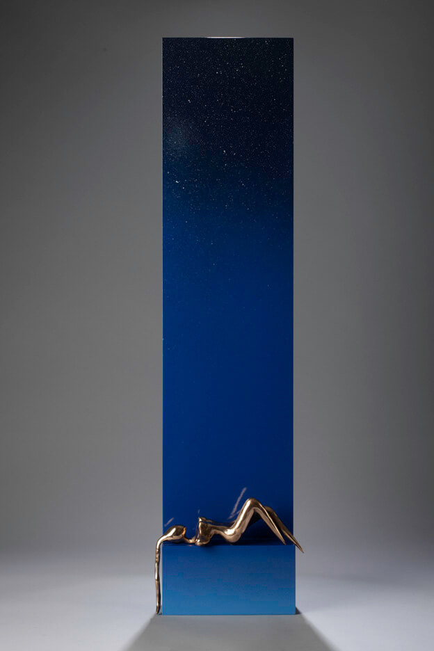 orla de bri reclining figure and midnight sky bronze